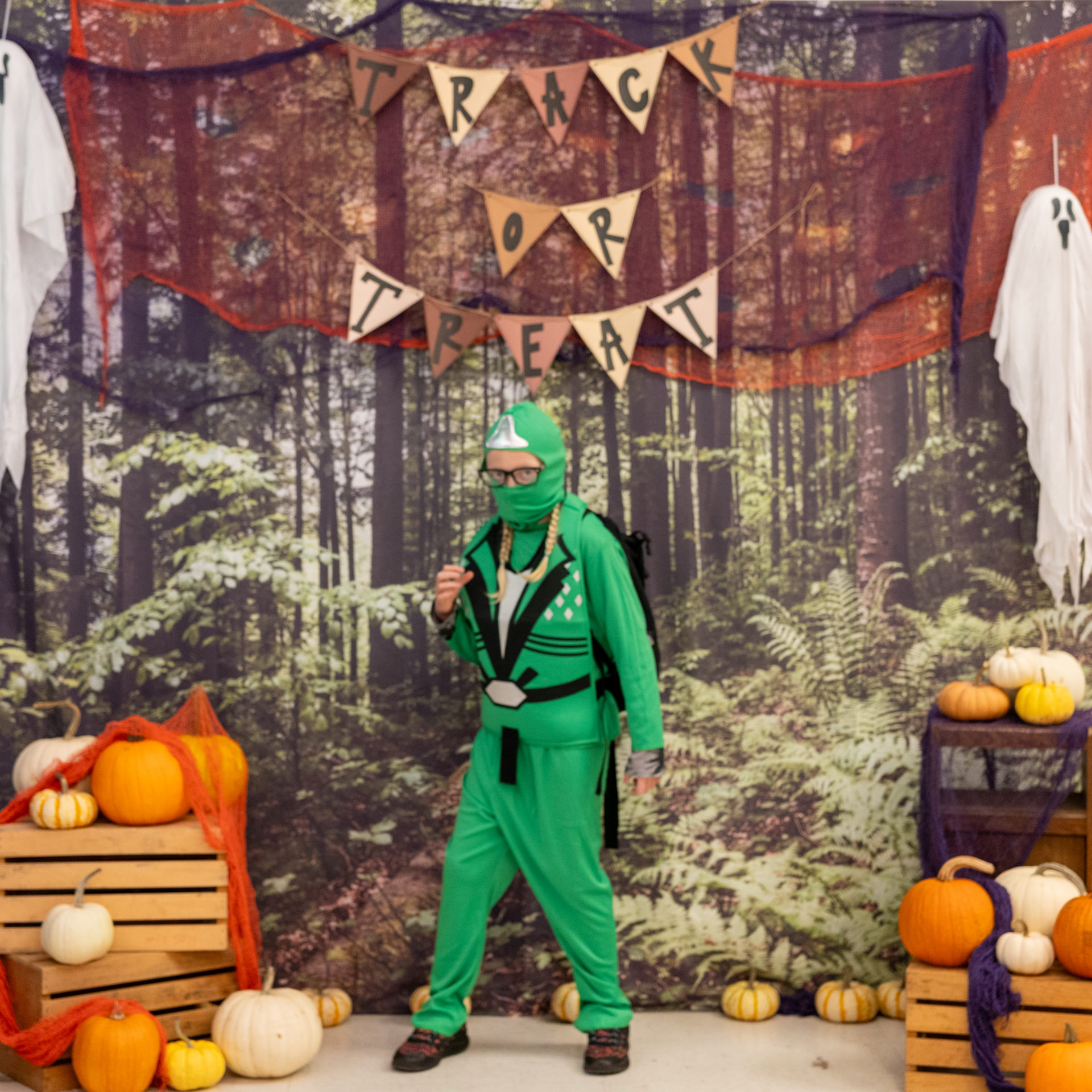 person posing in halloween costume