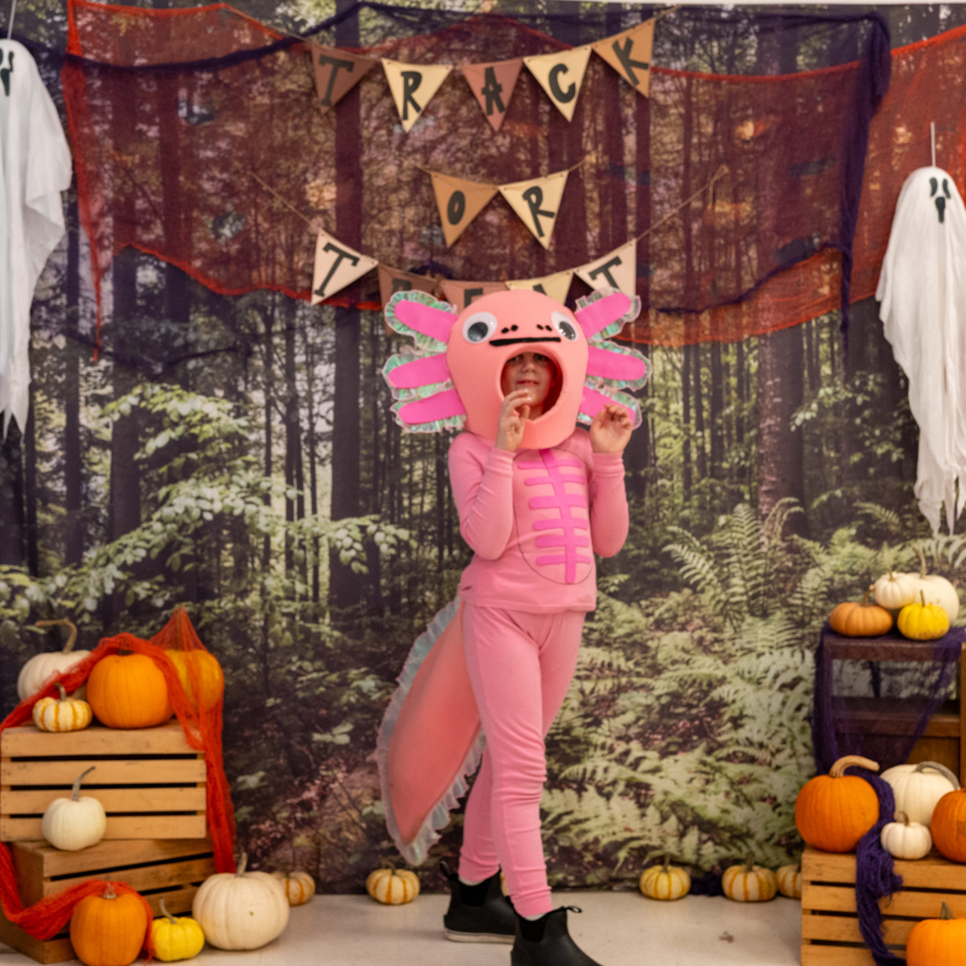 person posing in halloween costume